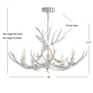 Eldora Adjustable Resin Antler LED Chandelier - JONATHAN Y
